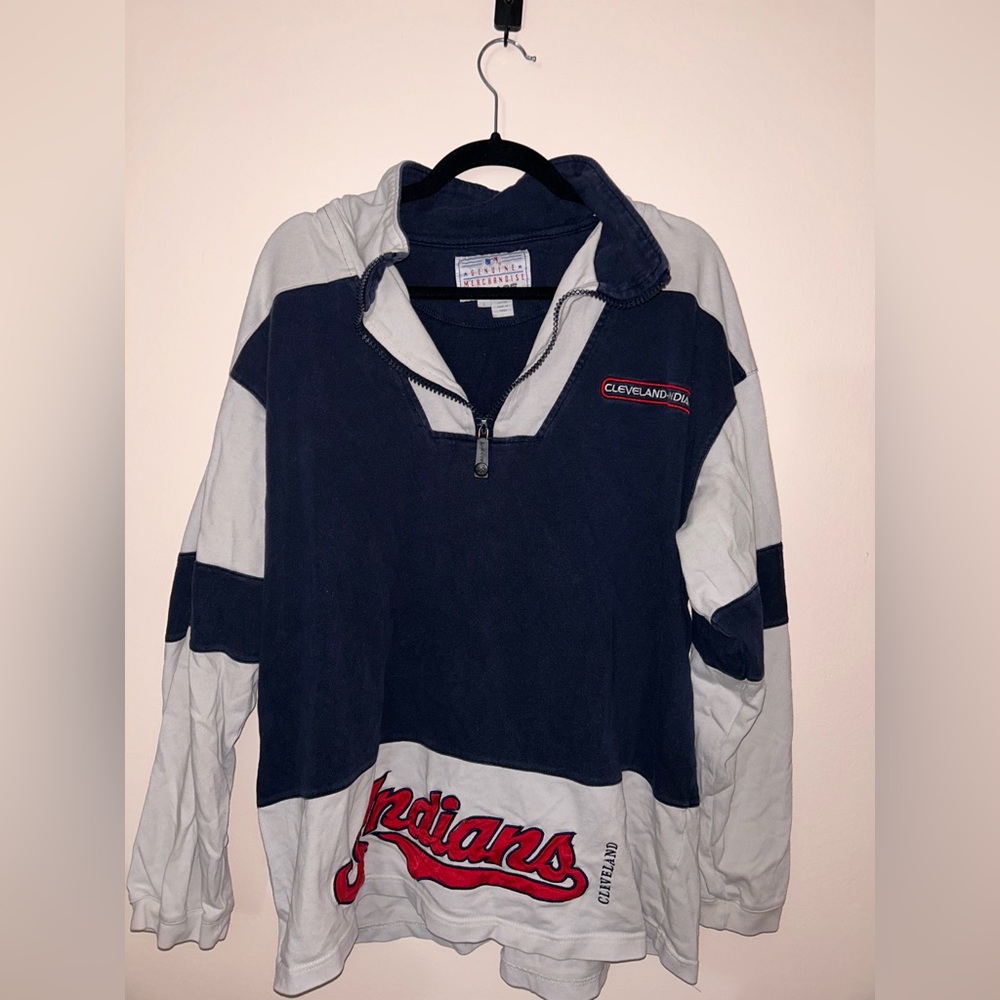 VINTAGE CLEVELAND INDIANS/GUARDIANS QUARTER ZIP size L
